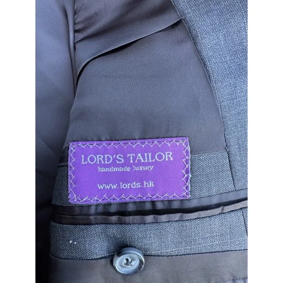 Lord's Tailor Custom Tailored Sport Coat Gray Pinstripe Super 120's Wool 44R